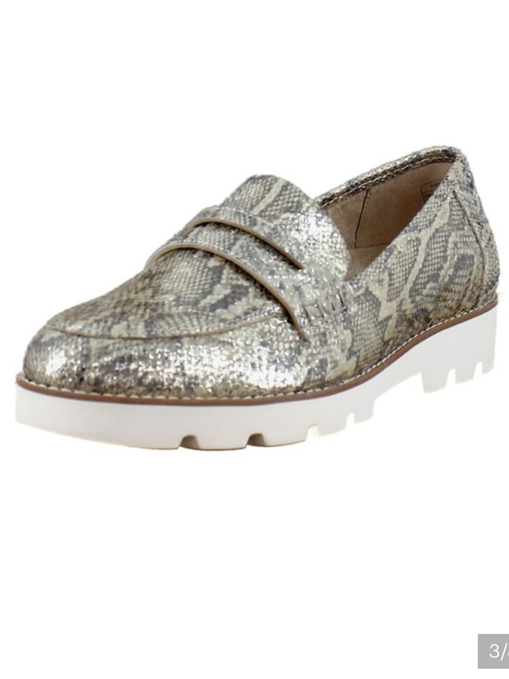 Vionic Metallic Snake-Print Penny Cheryl Loafer